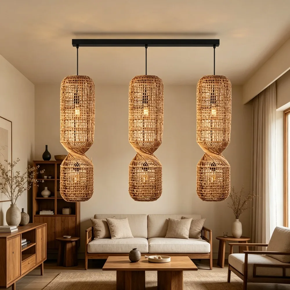 Lampu Gantung Rotan Retro Wabi - Home Bar And Counter ulasan dan harga