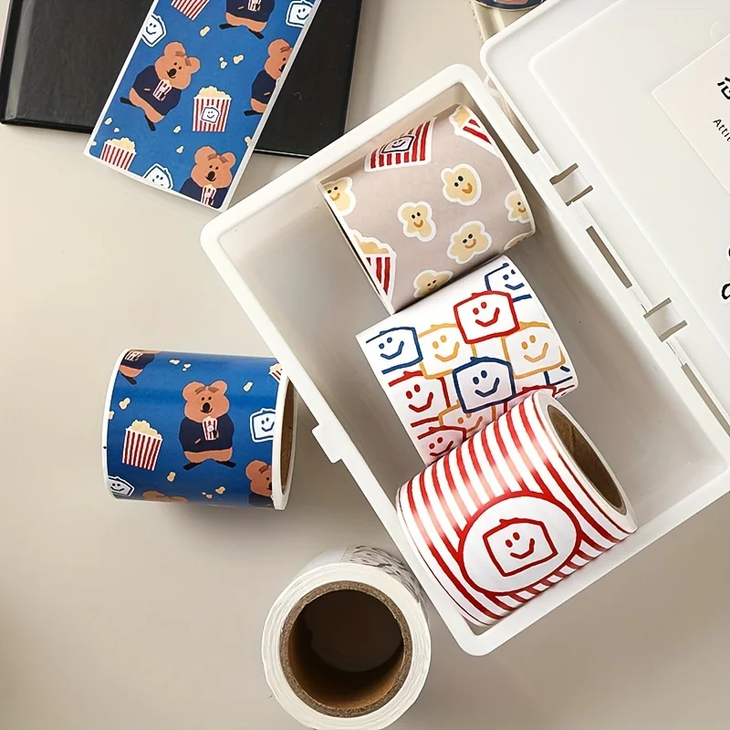 Cartoon Expression Pack Stickers Cute Bear Material Paper Gift Sealing Paste Coated Paper Sticker