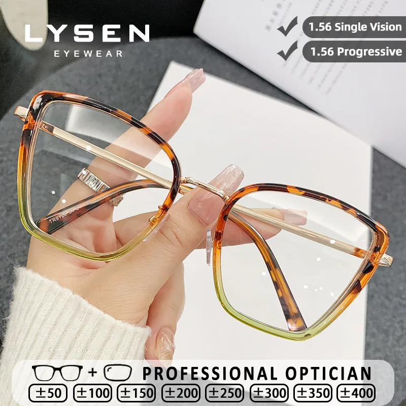 

LYSEN Classic Trendy Butterfly Frame Women Reading Glasses Anti Blue Light Anti-Reflective Customized Progressive Myopia Glasses