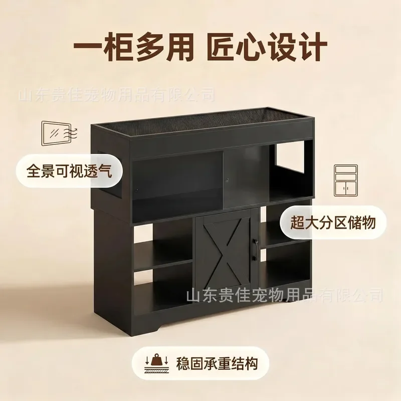 Wooden Tropical Climbing Pet Cabinet Multi Layer Visual Lizard Palace Breeding Box Reptile Feeding Rainforest Tank