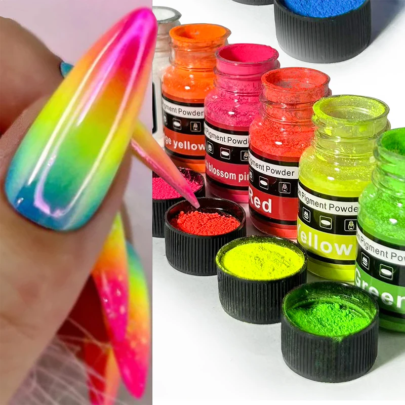 

Blue Green Light Luminous Nail Powder Glow In The Dark Pigment Dust Phosphor Glitter For Decoration Jewelry Making Supplies