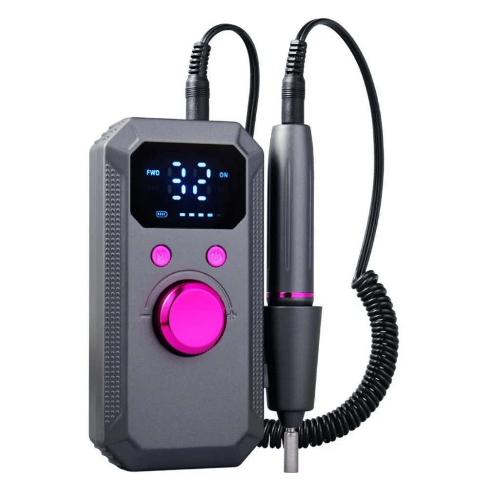 Cordless Electric Nail File Low Noise Adjustable Nail Drill Machine Portable with Nail Drill Bit Nail Polisher
