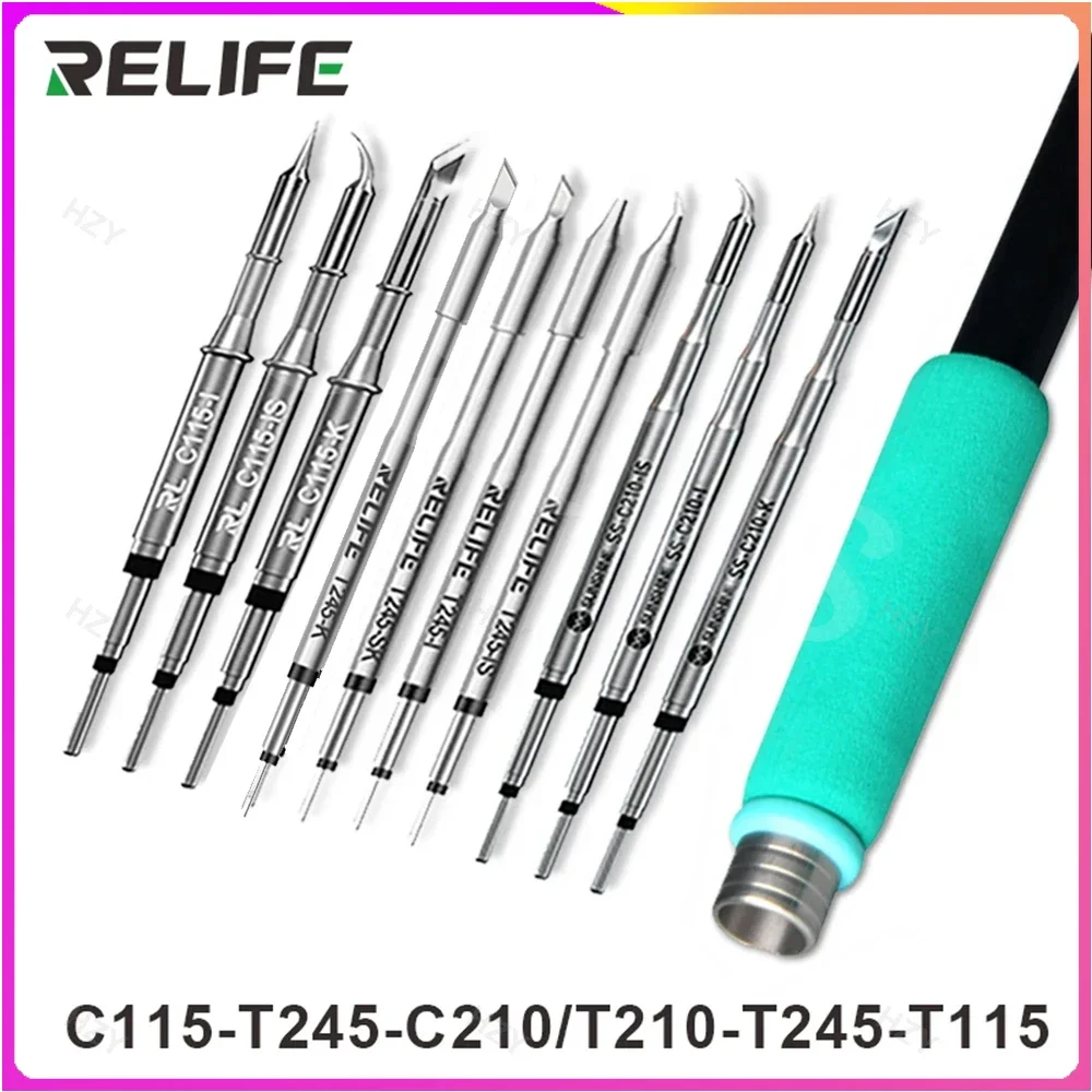 RELIFE Super Fine C210 T245 C245 Soldering Tip C210 C115 Soldering Iron Tip for GVM T210 GVM T115 Professional Soldering Station