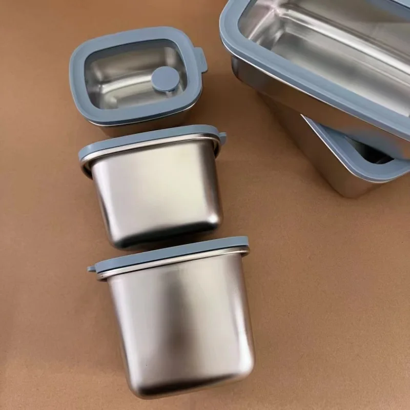 304 Stainless Steel Airtight Food Storage Containers | Stackable Refrigerator Safe Boxes | For Seafood, Meat & Fresh Produce