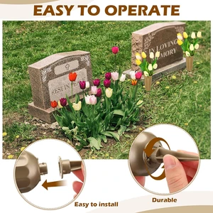 زخارف الإشارات المرجعية للزهرة ، مزهرية مع مسامير ، مزهرية حامل الأزهار ، شاهد قبر أرضية الفناء الخلفي ، في الهواء الطلق ، 2 قطعة ، 1 قطعة أفضل 6 مزهريات مقبرة مبيعات - رقم 2