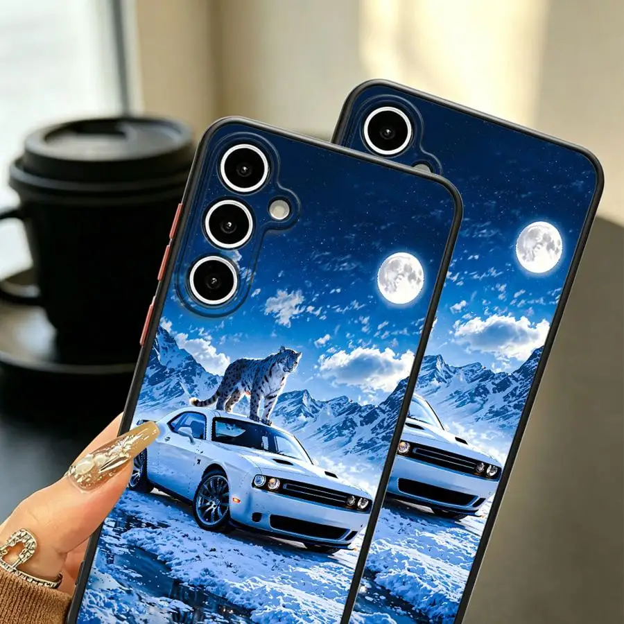 Snow Leopard Car Case for Samsung Galaxy A54 A53 A56 A55 A52S A72 A34 A36 A23 A35 A73 A33 A17 A52 A16 A15 Phone Cover