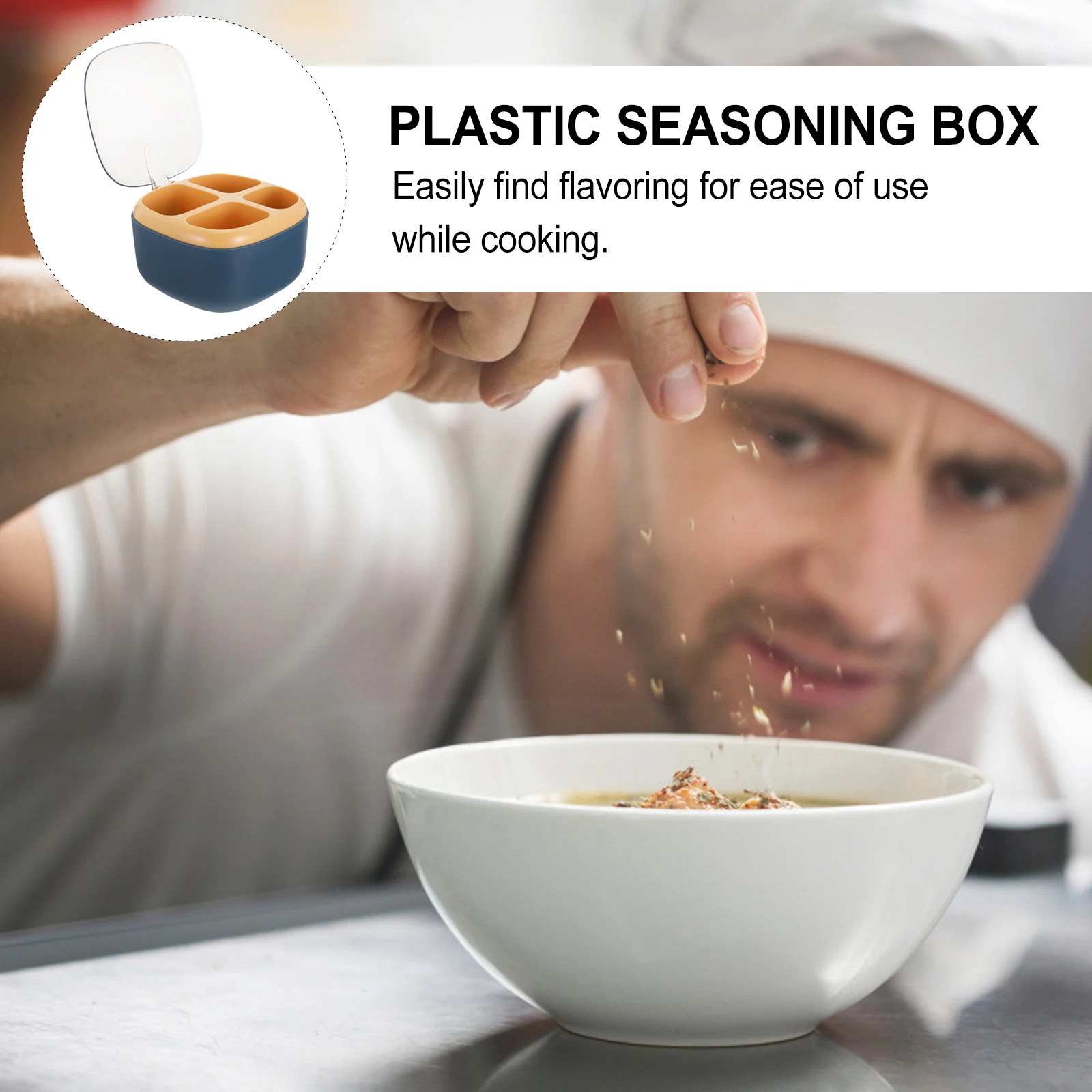 

1 Set Of Household With Lid Kitchen Condiment Box Spice Storage Jar Plastic Seasoning Jar With Spoon Classified Seasoning Box