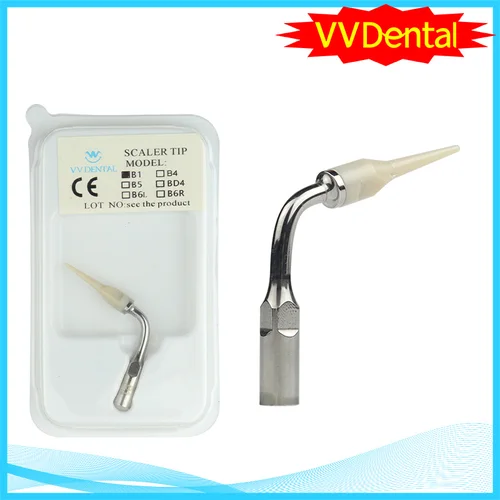 Punta de escalador Dental ultrasónico VV B1 para limpieza de implantes, puntas de dentadura y ortodoncia de cerámica para WOODPECKER /EMS