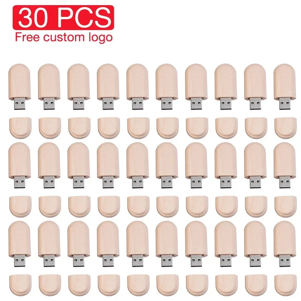 30 Stück USB-Stick aus Holz/Bambus mit kostenlosem individuellem Logo, 8GB 16GB 32GB 64GB 128GB, Hochzeitsgeschenke – Detail 6