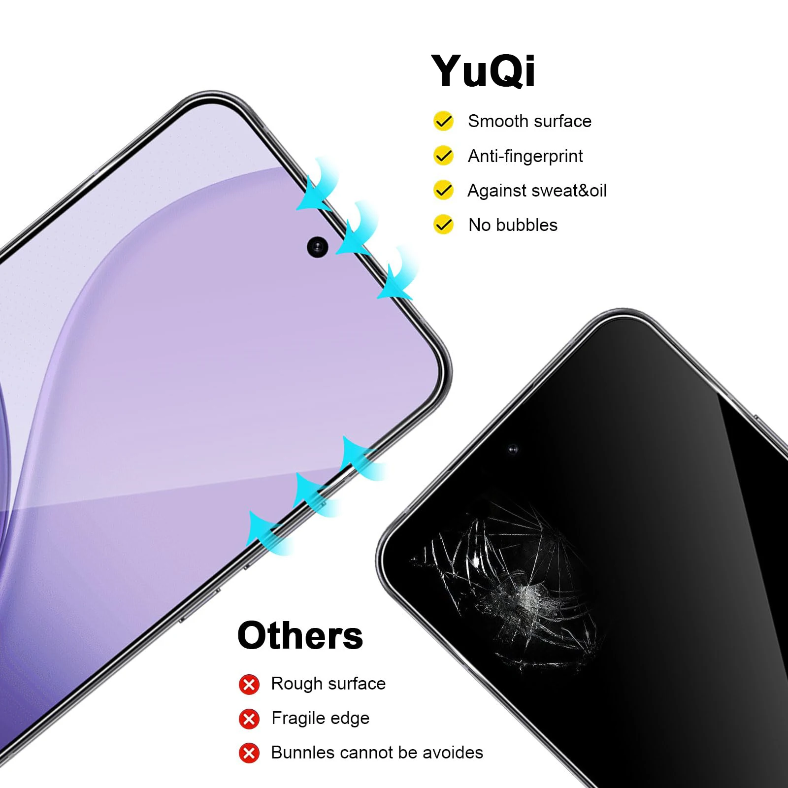 Screen Protector For OPPO Reno14 6.59 inch, Tempered Glass HD Crystal 9H High Aluminum Anti Scratch Case Friendly