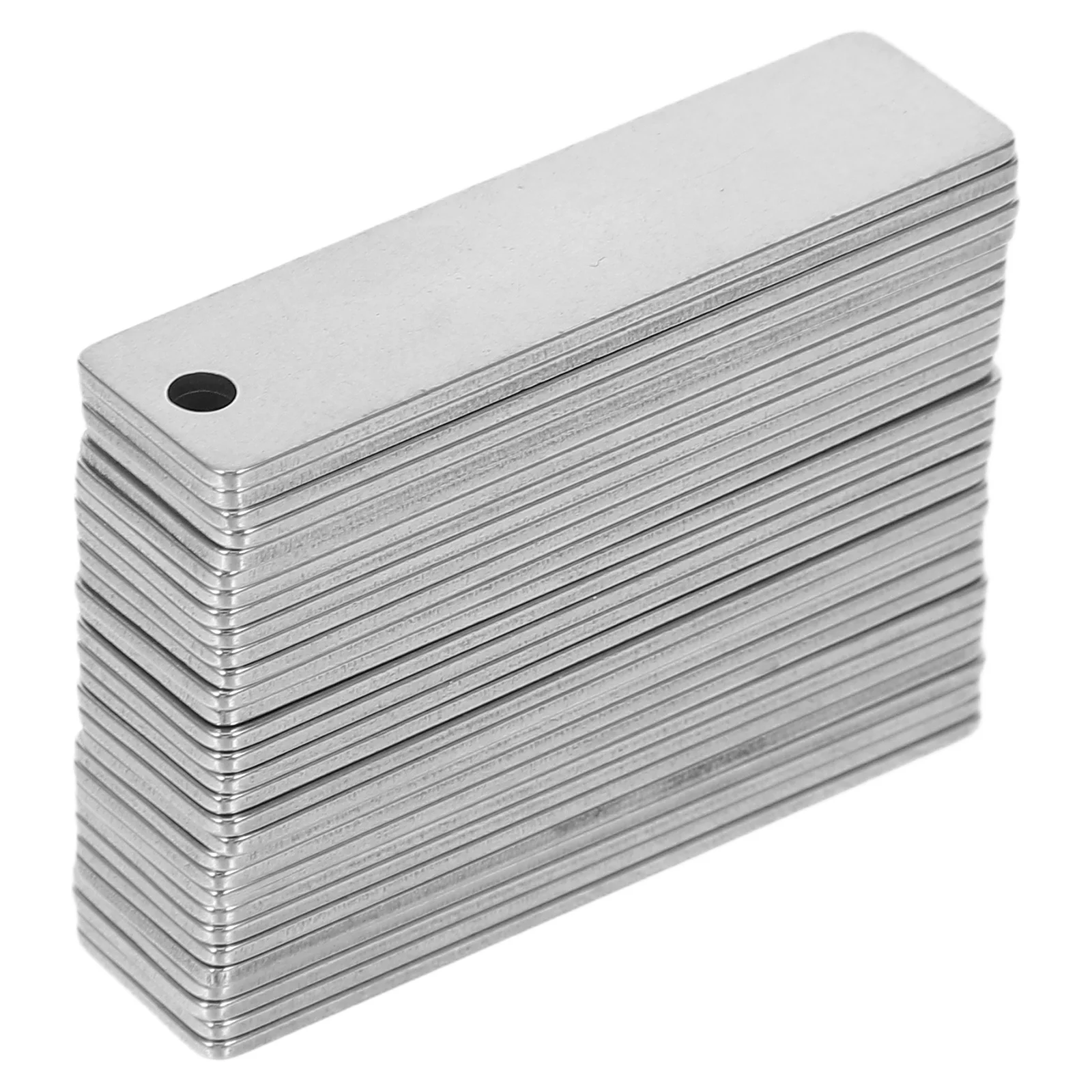 

30pcs Stainless Steel Rectangle Tags Metal Engraving Blanks Durable Diy Stamping Labels For Jewelry Making Pet Tags Necklaces
