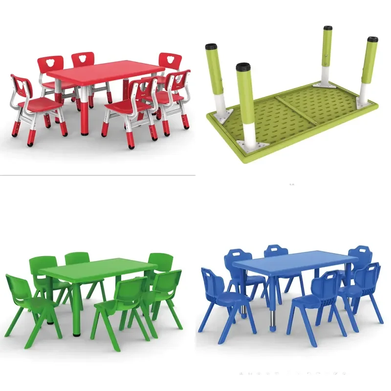Adjustable Plastic Table and Chair Set for Kids Kindergarten Home Use Children Study Desk