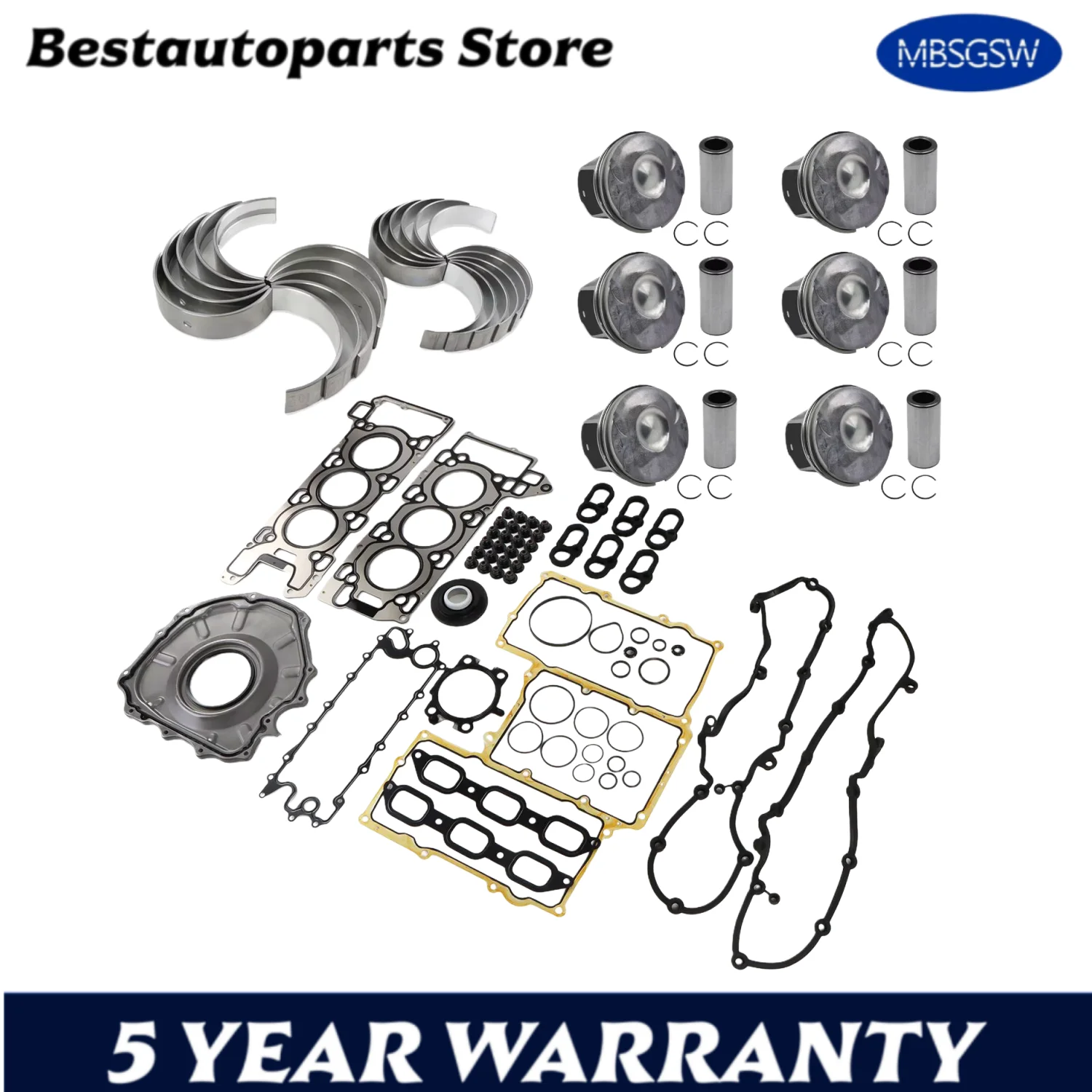 AJ126 306PS 3.0L V6 Engine Overhaul Rebuild Kit LR062617 For Jaguar F-Pace F-Type XE XF XJ Land Rover Range Rover