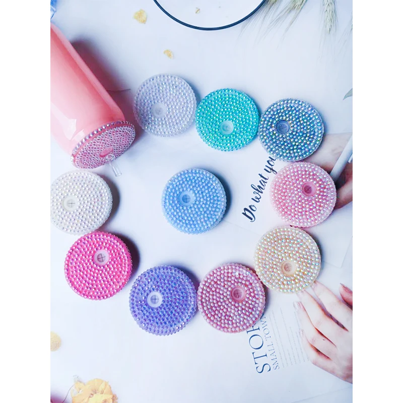 16 Oz Cup Cover Portable Candy Color DIY Plastic Glass Cup Lids Iced Coffee Cup Reusable Bowl Cover Fashion Cartoon Environment - Image 2