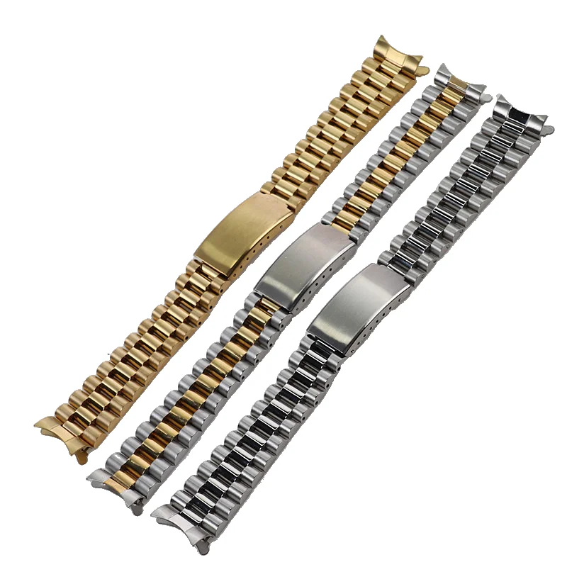 19mm 20mm Day Date Style Steel Strap For SK 5 Sxns80 Snxs79 Snxs79k Snxs77k Snxs73 Watch Wristband Bracelet Replacement Parts