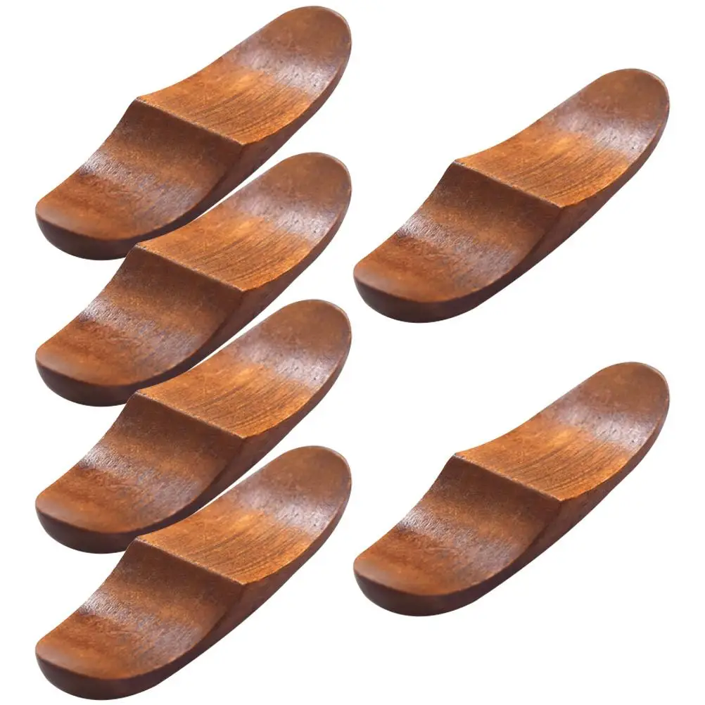 Solid Wood Chopstick Spoon Rest Holders Japanese Style Cutlery Stand Dining Table Decor Home Decoration Spoons Forks Rests