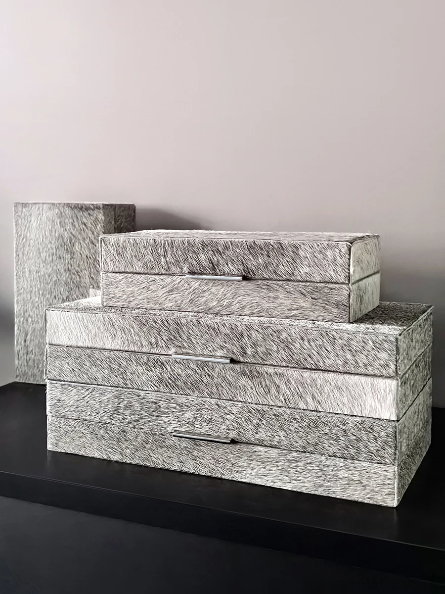 

LIVETAI Luxury Feel Hair Storage Box Flip Cover Jewelry Box Bedroom Wardrobe Sample Room Organizer Modern Simple Style