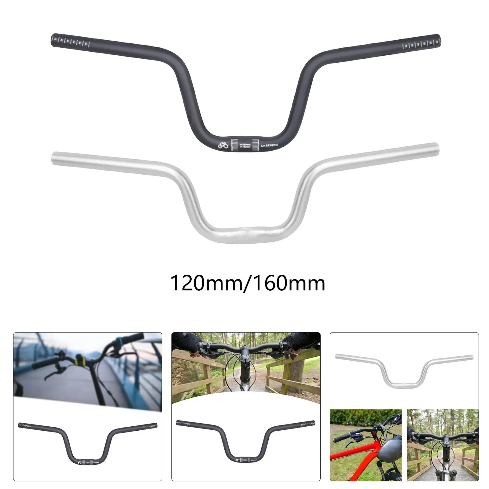 Ultralight Aluminum Alloy Swallow shaped Handlebar 25.4mm 580mm for Folding Bike Handlebar Refit Component Parts Replacement