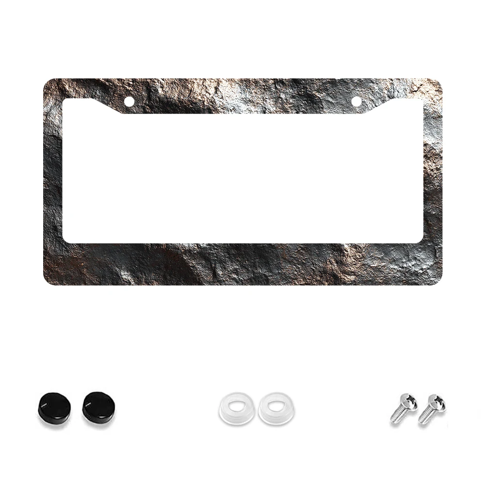 

1 шт., рамка номерного знака с 2 отверстиями в стиле ретро, коричневая, в деревенском стиле, алюминиевый материал, 6x12 дюймов с комплектом винтов, уникальное украшение автомобиля