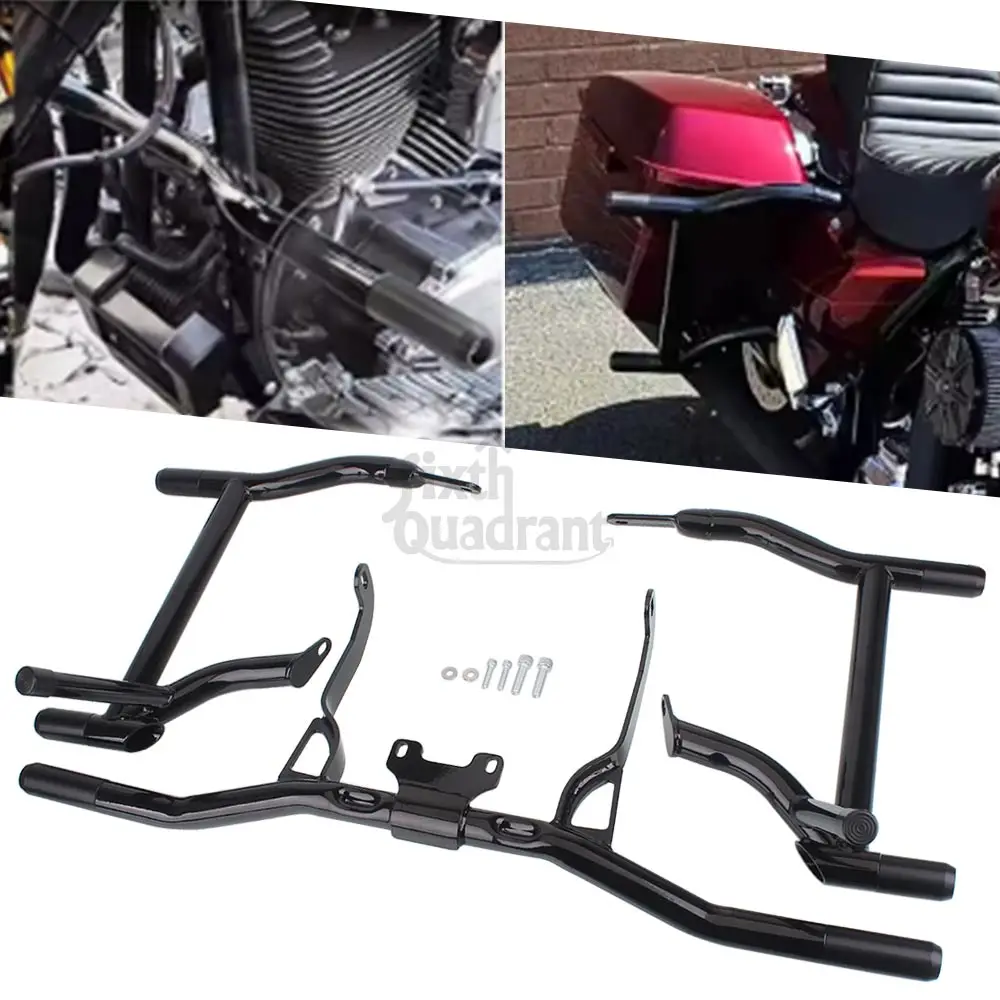 

For Harley Touring Road King Street Electra Glide FLHX FLTRX 2014-24 Motorcycle Highway Engine Crash Bar Bumper Saddle Bag Guard