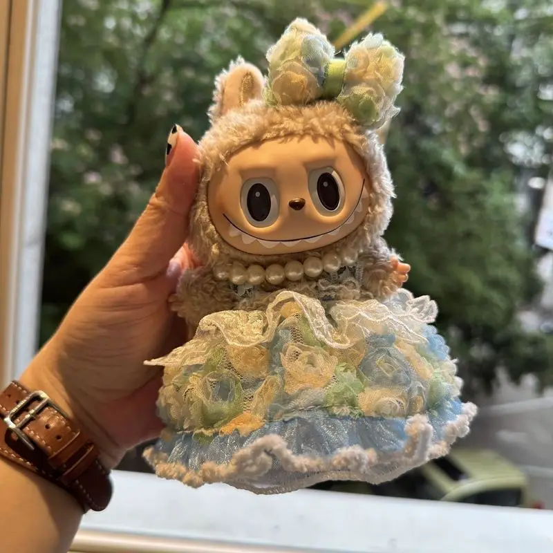 

Только одежда для кукол 17 см, комплект с жемчужной юбкой и бантом, красочный комплект свадебного платья, мини-плюшевая кукольная одежда, аксессуары, подарок