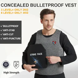 Ultra Lightweight Body Armour III level Bulletproof Vest Concealed Hidden Wear Self-defence Anti-stab Vest Body Security