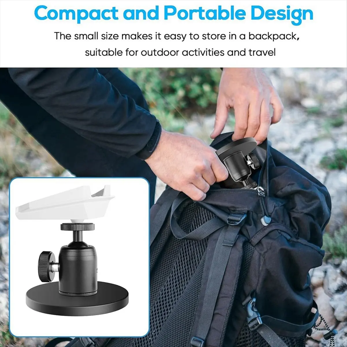 DT89 HOT New for Mini 1/4 Nut Base, Adjustable Angle Magnetic Fixed Bracket, Roof Bracket, Multi Functional Accessories