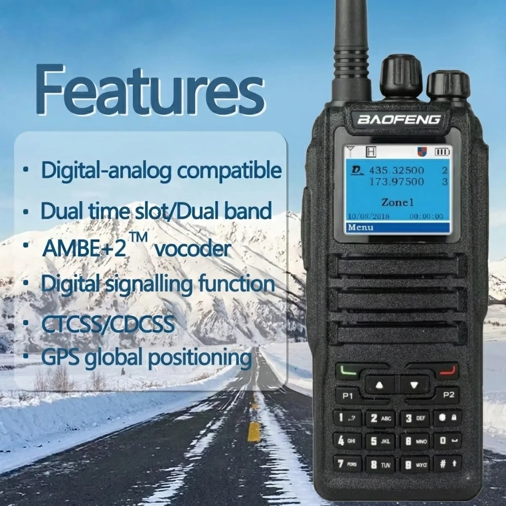 BAOFENG DM-1701 DMR Digital Radio Dual Band Walkie Talkie VHF UHF Professional Two Way Radio for Road Highway Maintenance AES256 - view 2
