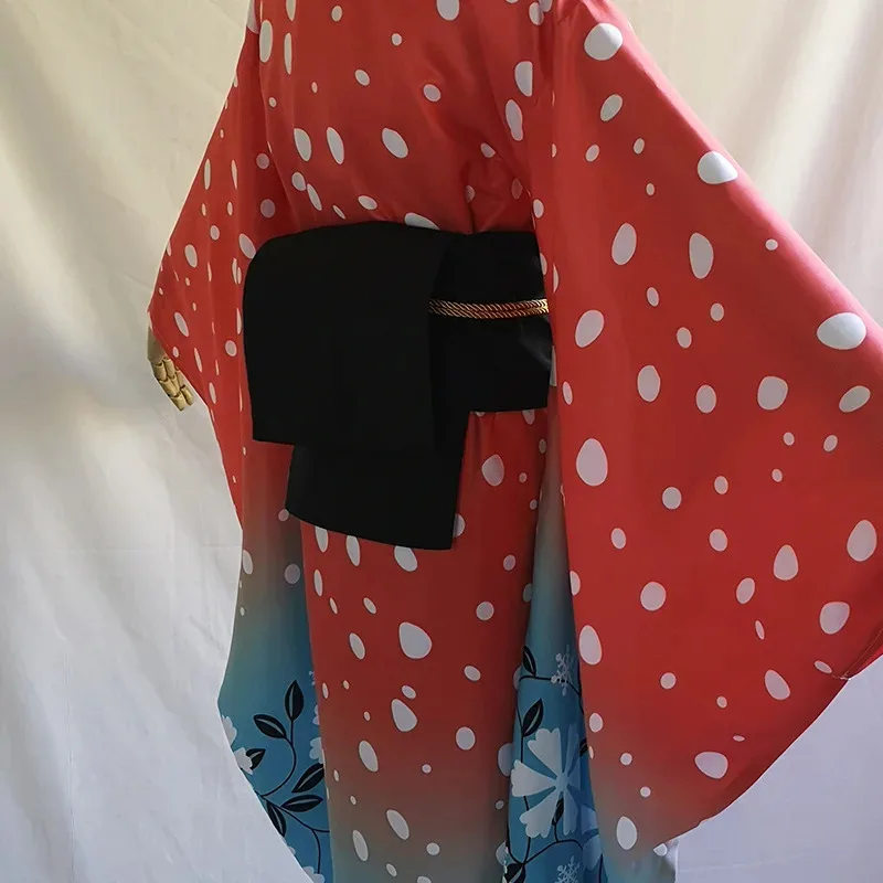 Disfraces de Cosplay de Anime Kimetsu No Yaiba, uniforme Koyuki, Kimono japonés para mujer, disfraz de cosplay Akaza para mujer, conjunto