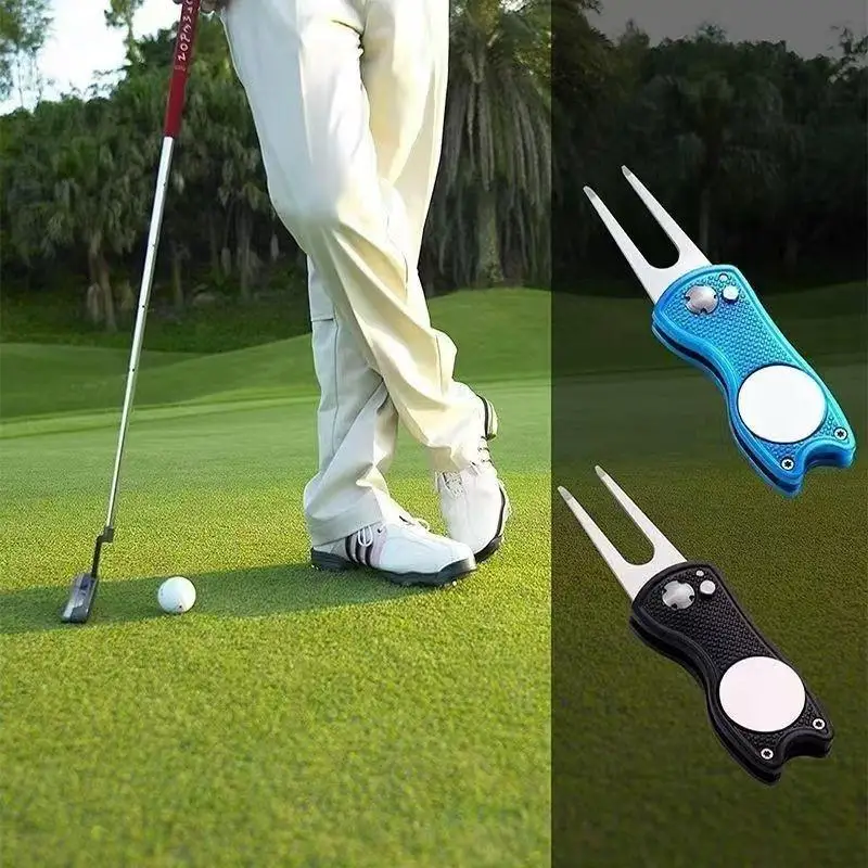 

1/2/3pcs Foldable Golf Divot Repair Tool With Ball Marker Pitch Groove Cleaner Golf Training Accessories Golf Practice