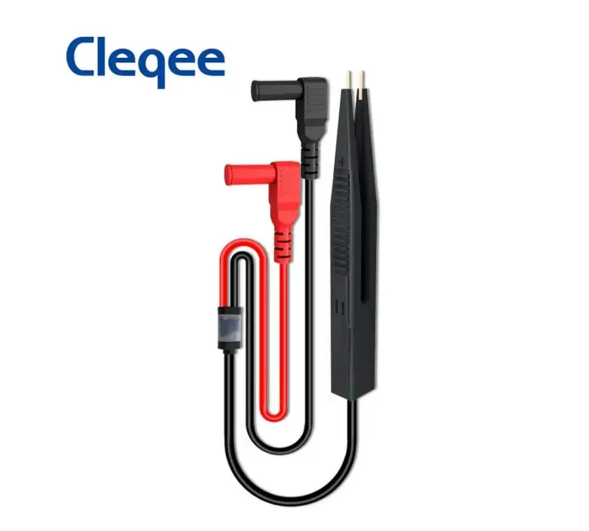 Cleqee P1510 SMD Chip Component Multimeter Test Hook Clips Tweezers Lead LCR Testing Tool Tester Meter Pen Probe 4mm Banana Plug