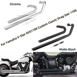 Accesorios de motocicleta silenciador de tubo de escape para Yamaha v-star XVS1100 personalizado clásico Drag Star 1100 Kit de tubo de sistema de escape completo