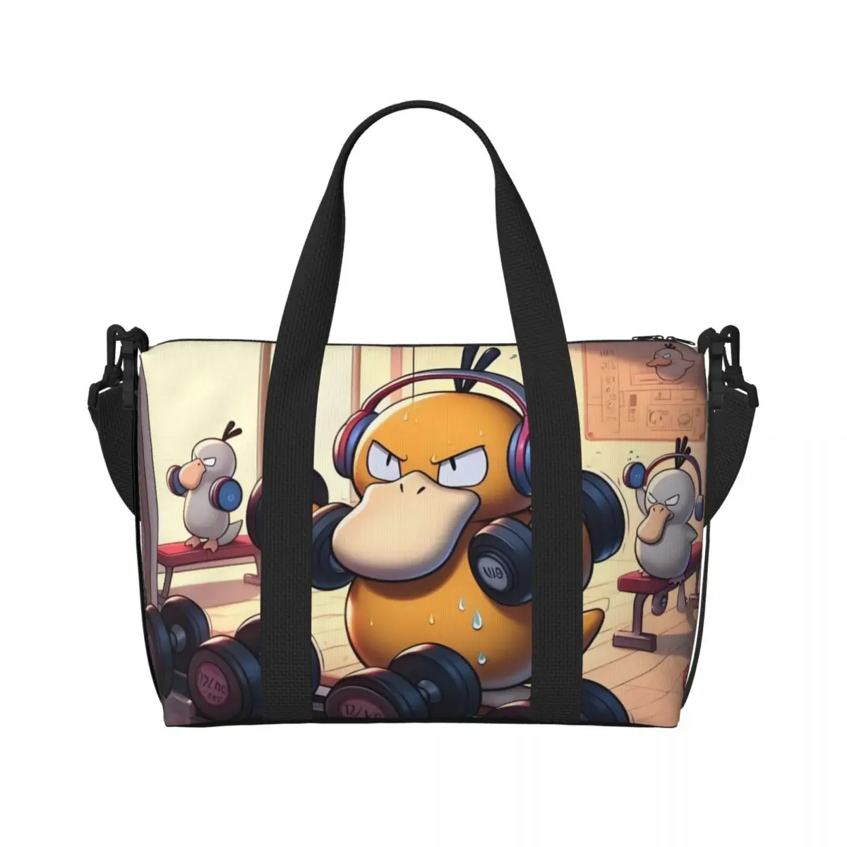 

Custom Ducks Beach Tote Bag Women Animated Film Large Compartment Gym Beach Travel Bags
