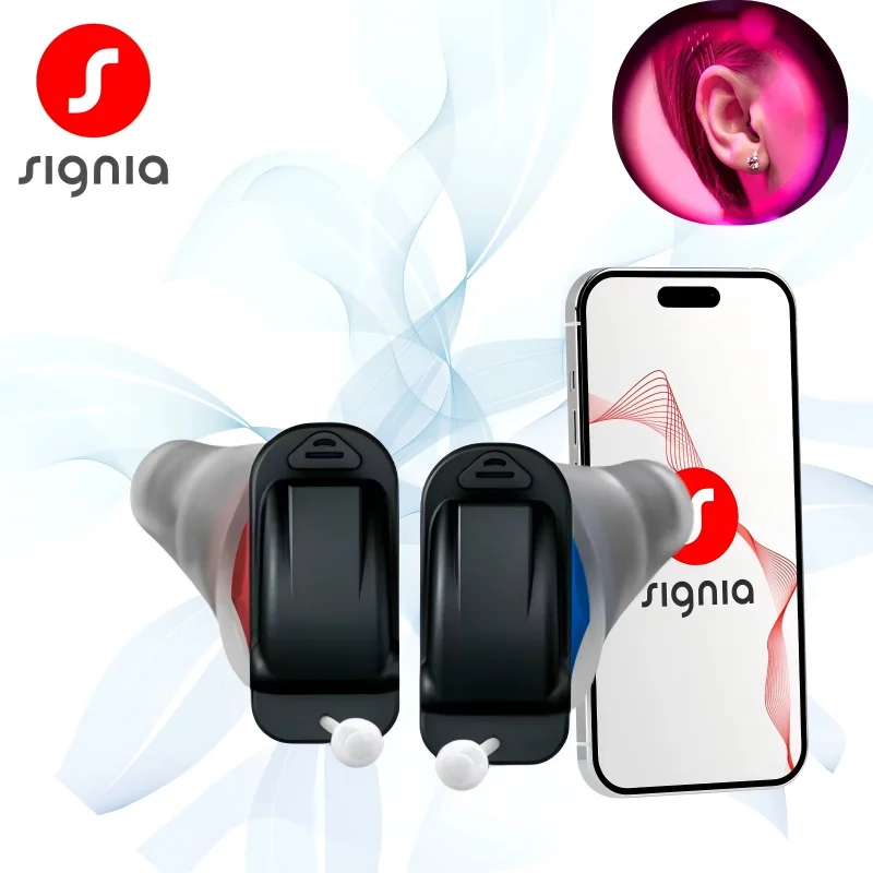 Audífonos Signia Silk 1X invisibles listos para usar Volumen y programas controlados a través de la aplicación Signia alimentada por batería