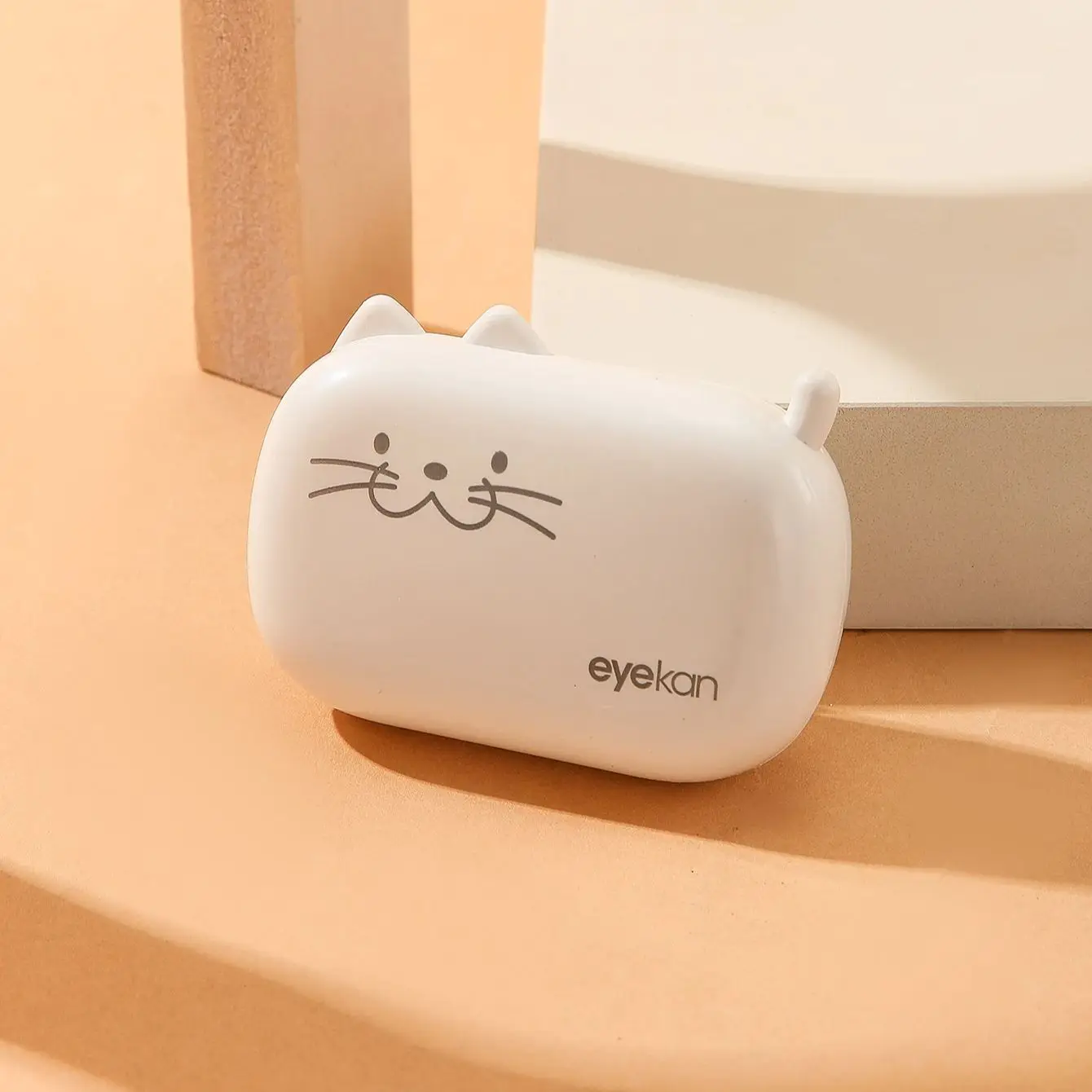 Cartoon Cat Cute Contact Lens Case, Small Mini Colorful Lens Box, Portable Travel Care Box