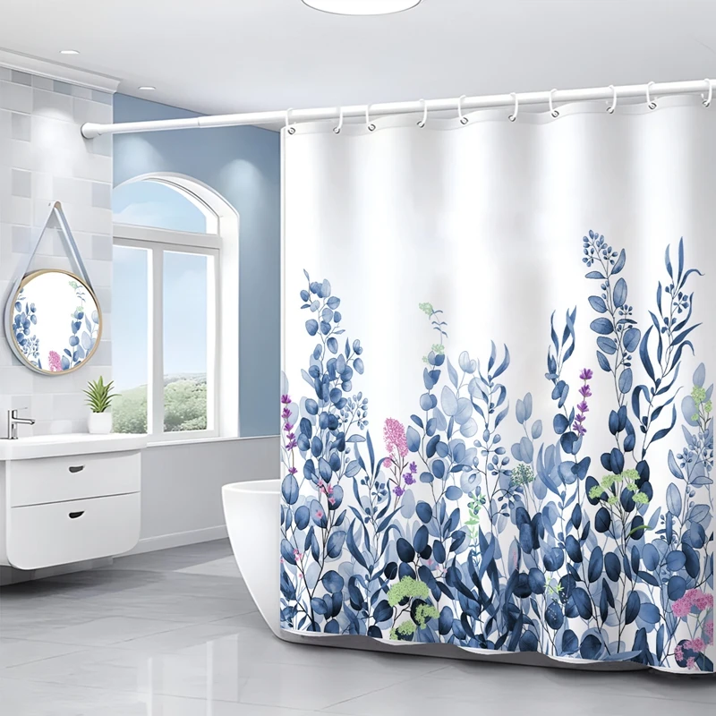 180x180cm Waterproof Flower Shower Curtain Set Plant Bathroom Decor Home Bathroom Curtain Bathroom Curtain With Hook