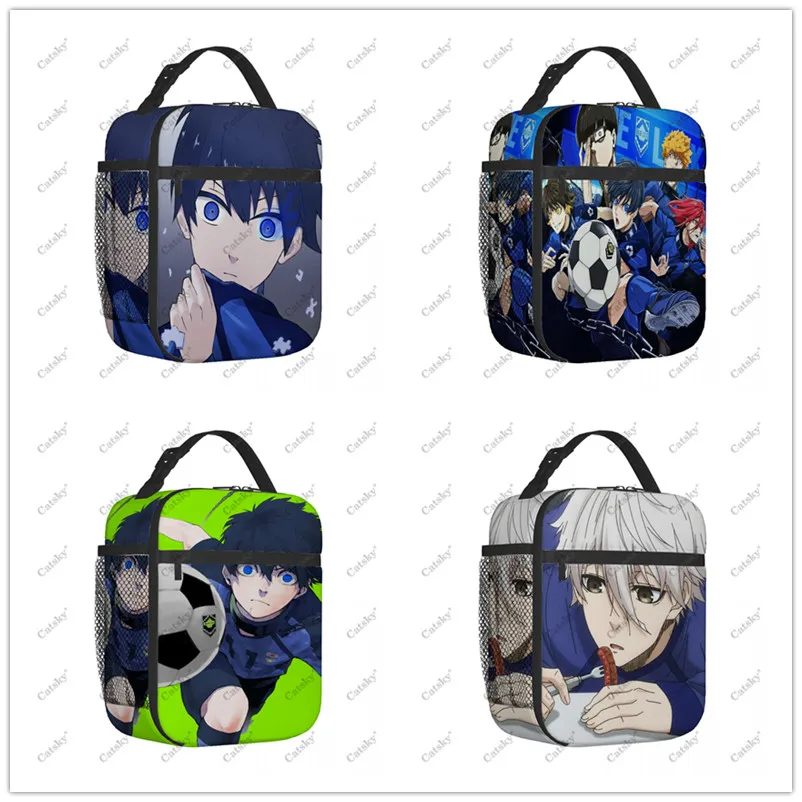 Blue Lock Anime Portable Aluminium Foil Sac à lunch isolé épaissi, sac fourre-tout étanche