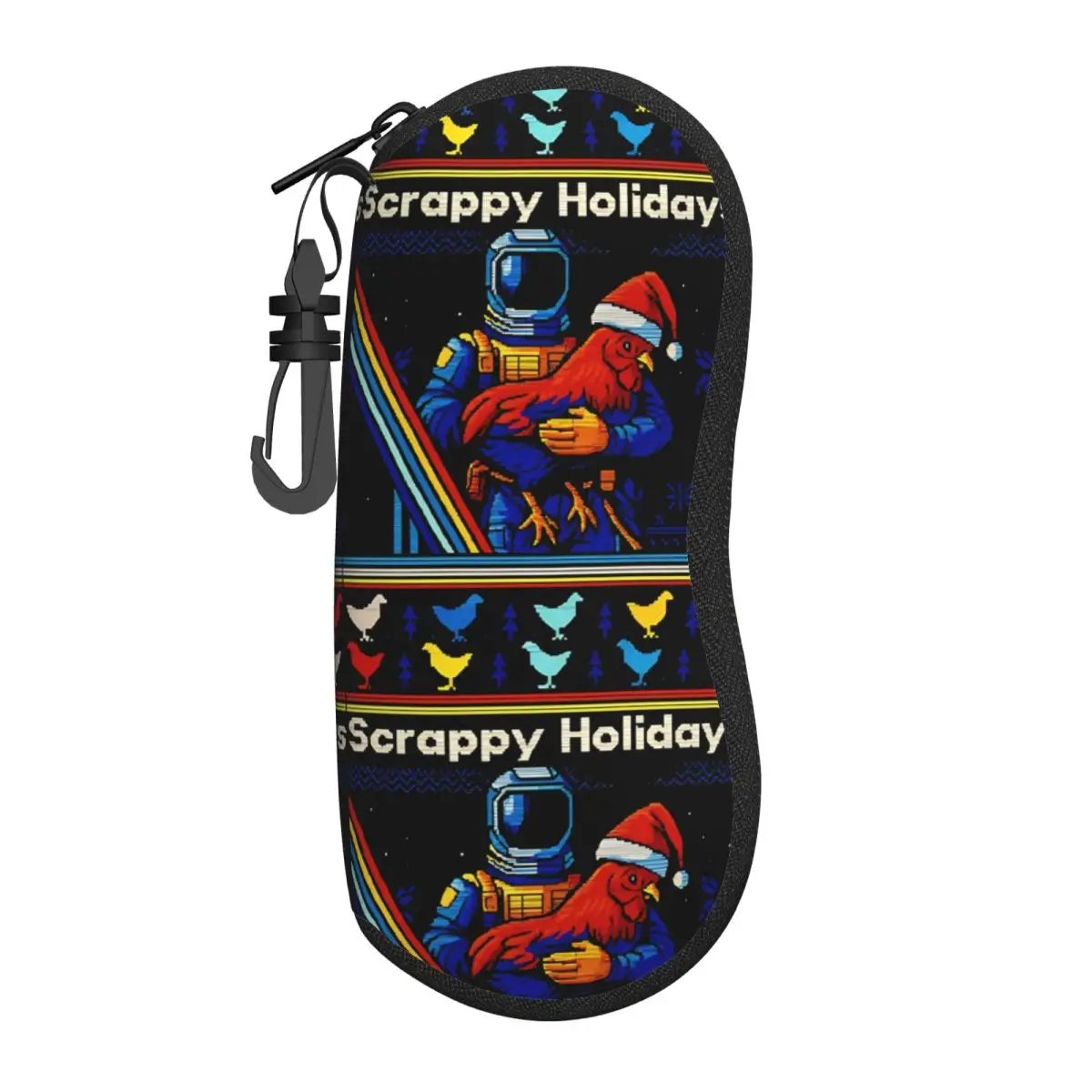 Arc Raiders Rooster Scrappy Holidays Merry Christmas Glasses Case Unisex Waterproof Glasses Storage Box Protector Glasses Box