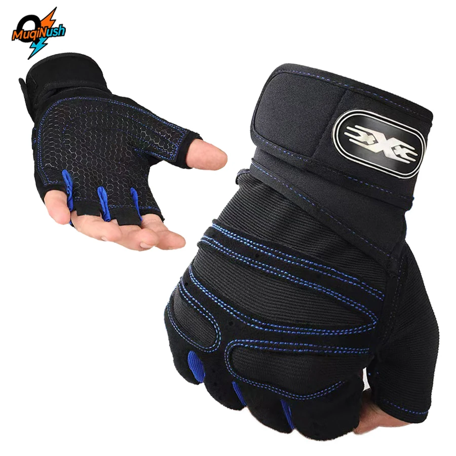 

MuqiNush Fitness Gloves Wrist Wrapped Weightlifting Breathable Non Slip Full Palm Protection Men's Women's Suitable For Exercise
