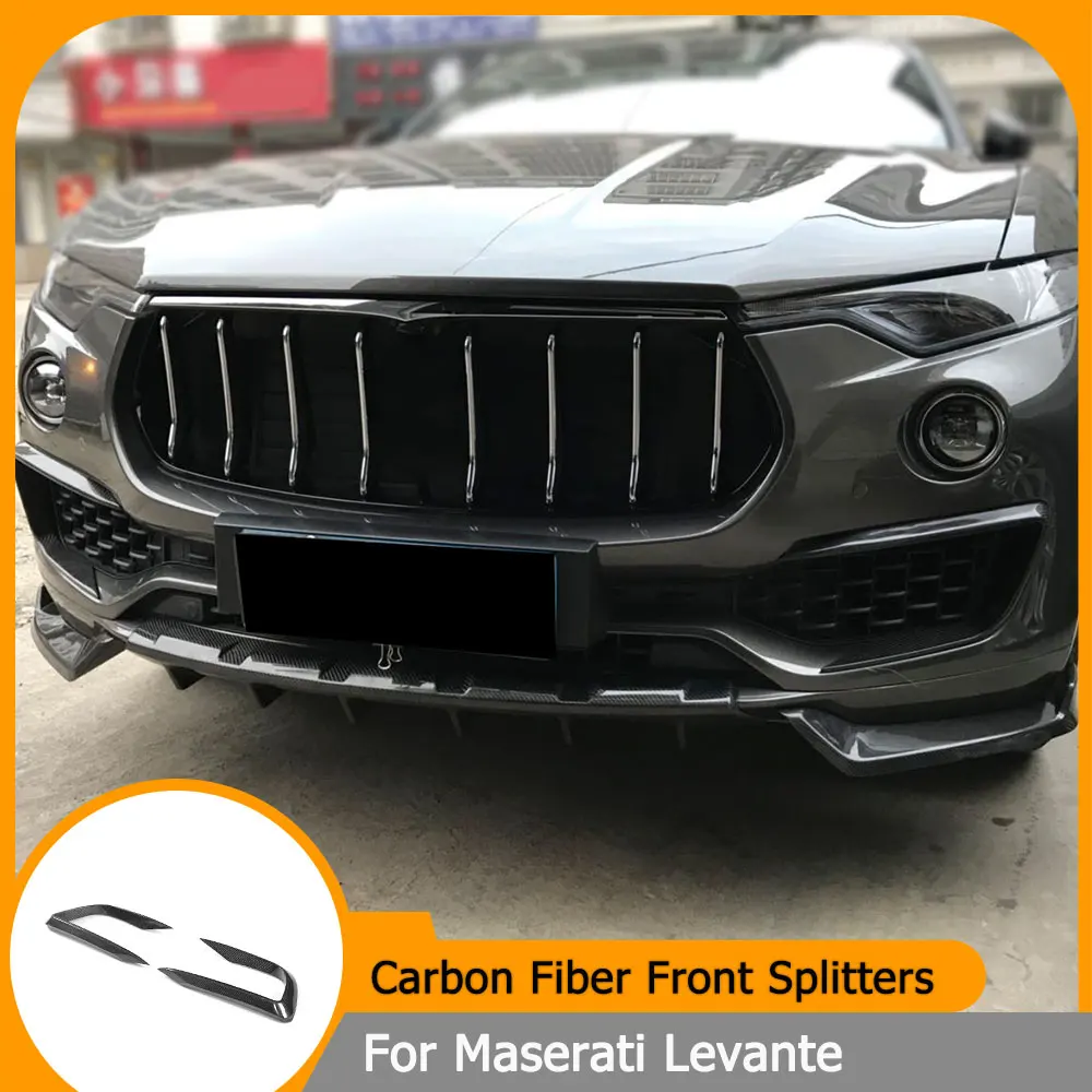 

Car Front Bumper Vent Trims for Maserati Levante 4-Door 2016 2017 Front Bumper Fog Lamp Canards Splitters Carbon Fiber