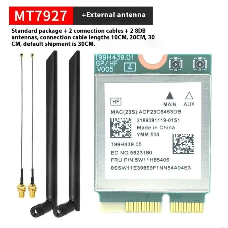 B2EA High Performances Wireless Networking Card MT7927 WiFi7 Technology 8774MBPS Speed Compatibile 5.4 Metal Housing
