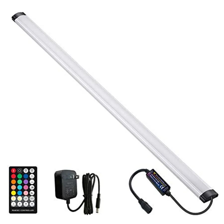 

Dimmable Under Cabet Lightg, RGB LED Light Bar, RF Remote Control Lamp, Multicolor Under Counter Lights for Desk, Room, Cupboar