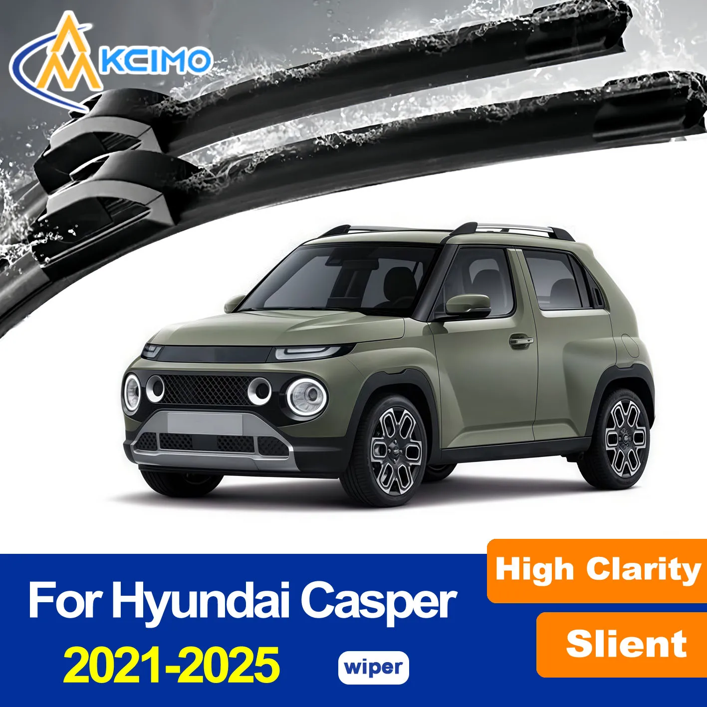 Front Windshield Wiper Blades Set For Hyundai Casper AX1 2021-2025 - Exact Fit - Driver & Passenger Side Pair​
