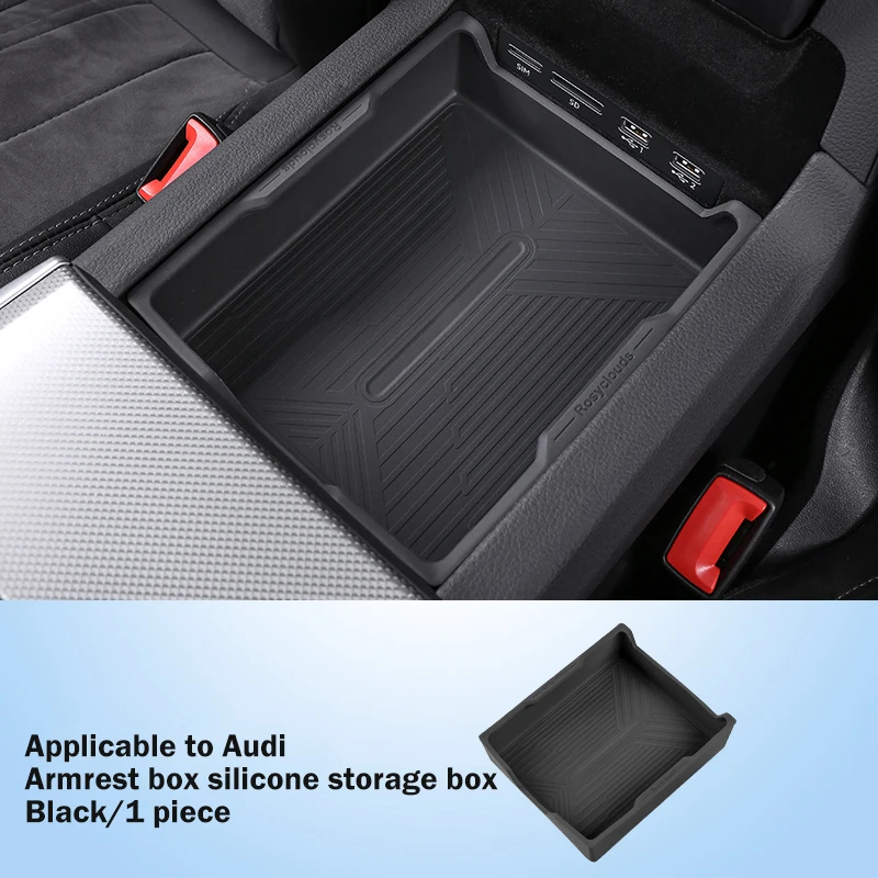 

For Audi A6L 2019-2024 Armrest Box Storage Box Silicone Pad A7L Interior Modification Upgrade Storage Accessories