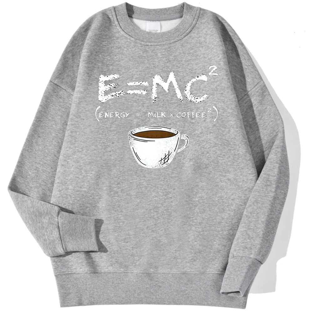 Energy=Milk+Coffee Printed Men Pullover Casual Comfortable Warm Hoodies Street Fashion Sweatshirts Autumn Fleece Sportswears