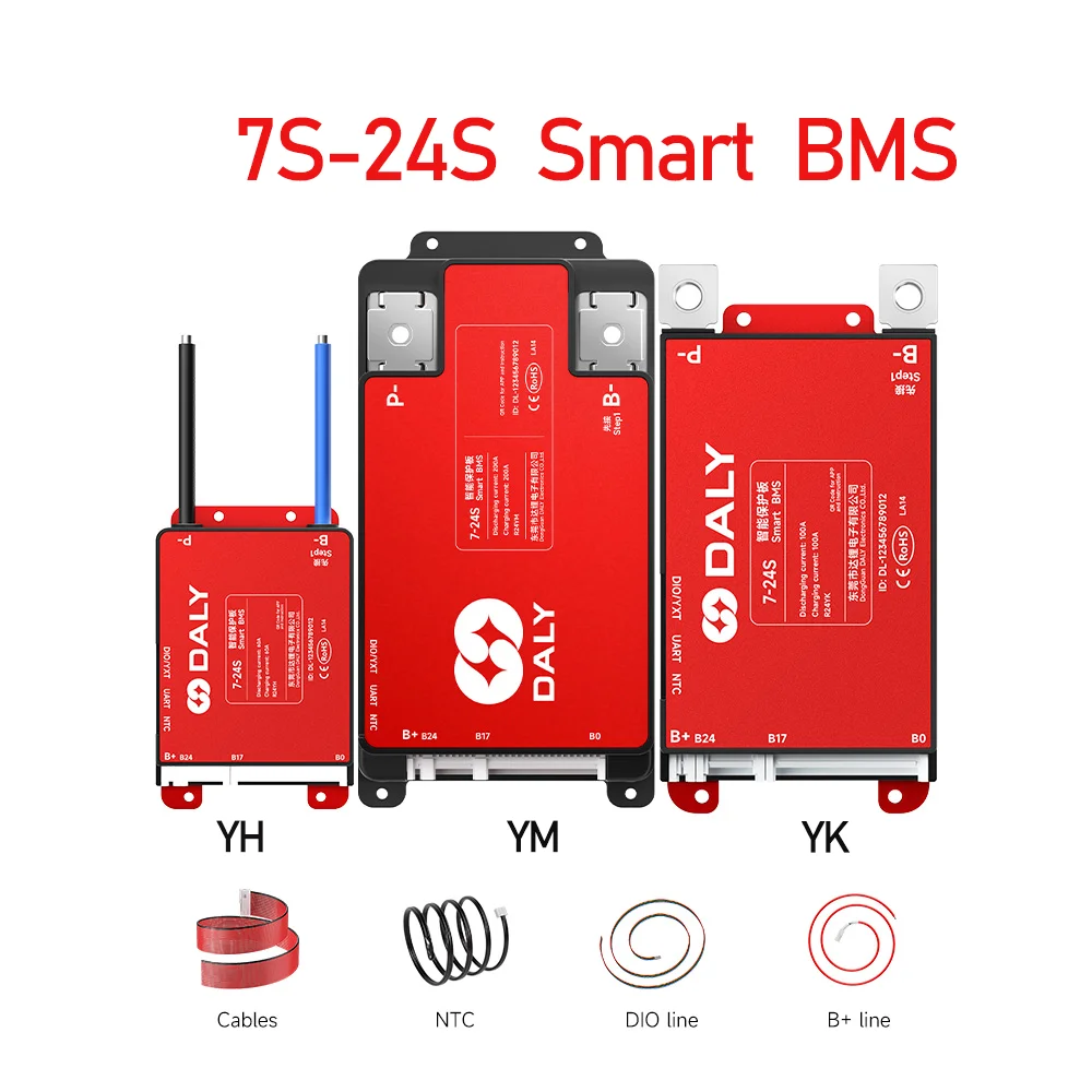 Daly Smart BMS 4S 6S 8S 12S 13S 14S 16S 17S 20S 24S Bluetooth UART BMS 30A 40A 60A 80A 100A 150A 200A Lifepo4 Li-Ion LTO Battery image 3