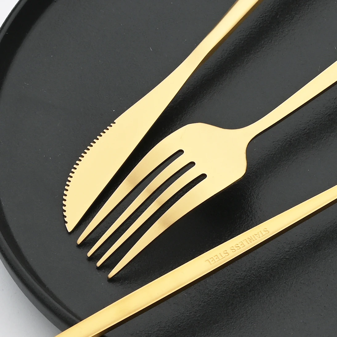 6Pcs Matte Dinner Knife Set Stainless Steel Cutlery Gold Silverware Kitchen Flatware Western Dinnerware Restaurant Table Knives