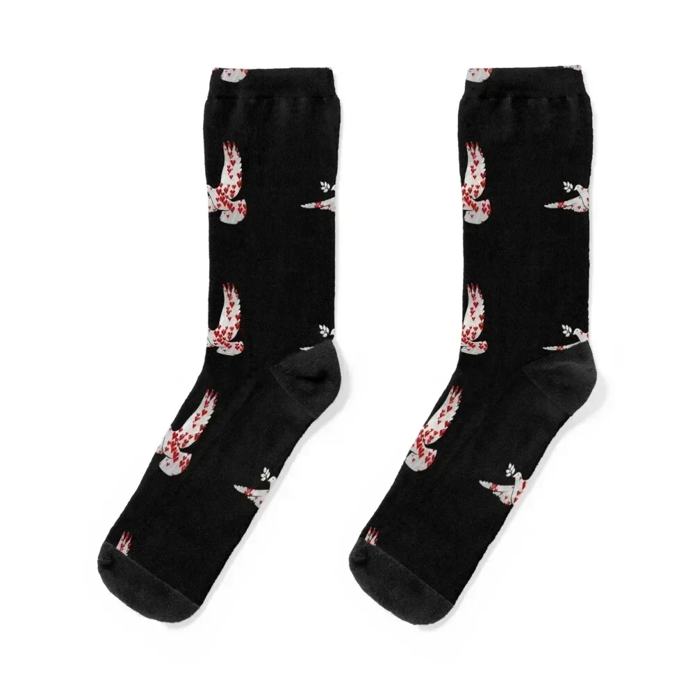 

Peace dove with olive branch symbol Socks fashionable essential custom gifts Socks Male Women's