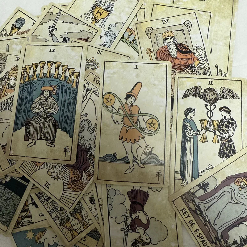 78-teiliges Vintage-Tarotkarten-Set Spanische Ausgabe Brettspiel Wahrsagekarten für Anfänger Orakelkarten-Set – Detail 4