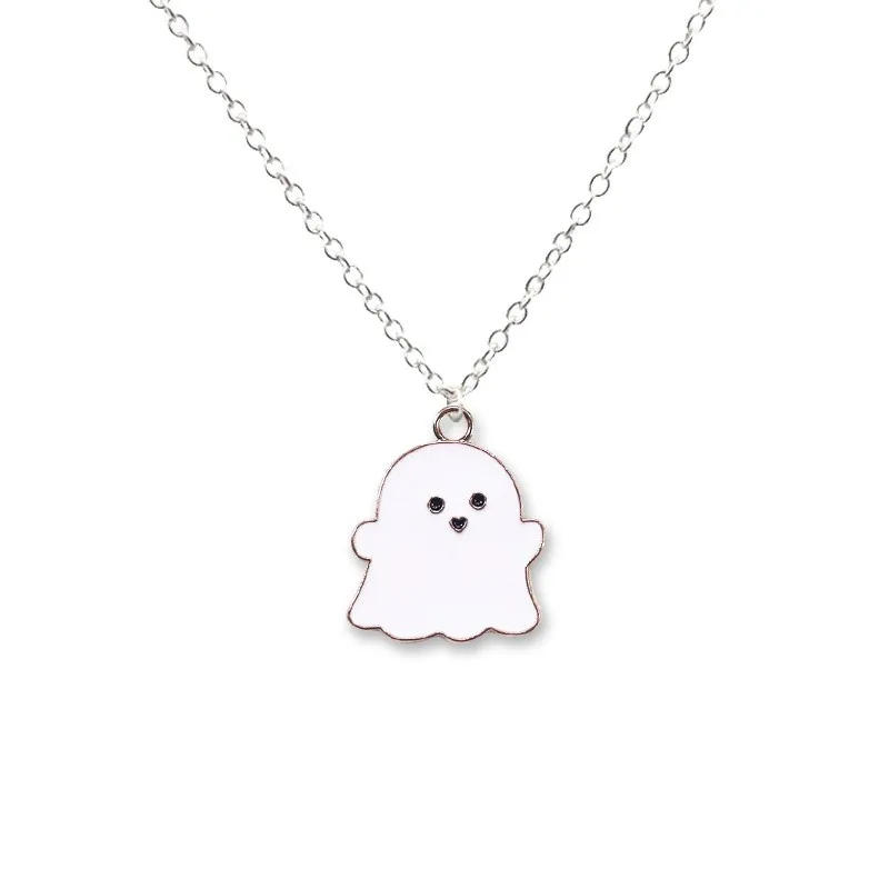 Cute Cartoon Ghost Friendship Couple Pendant Necklaces For Korean Fashion Female Men Best Friend Lovely Women Necklaces Jewelry